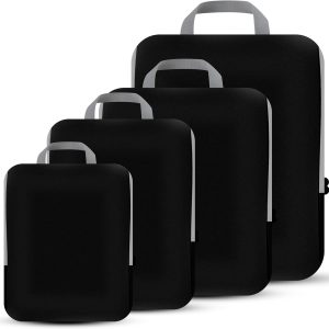 4 Set Compression Packing Cubes Travel - Travel Accessories Expandable Packing Organizers for Carry On - Essentials Luggage Travel Bags