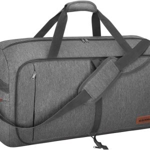 Canway 65L Travel Duffel Bag, Foldable Weekender Bag with Shoes Compartment for Men Women Water-proof & Tear Resistant